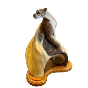 Cougar Sculpture by Mill Creek Studio “ Stepping Out”, Statue, Carving, Art